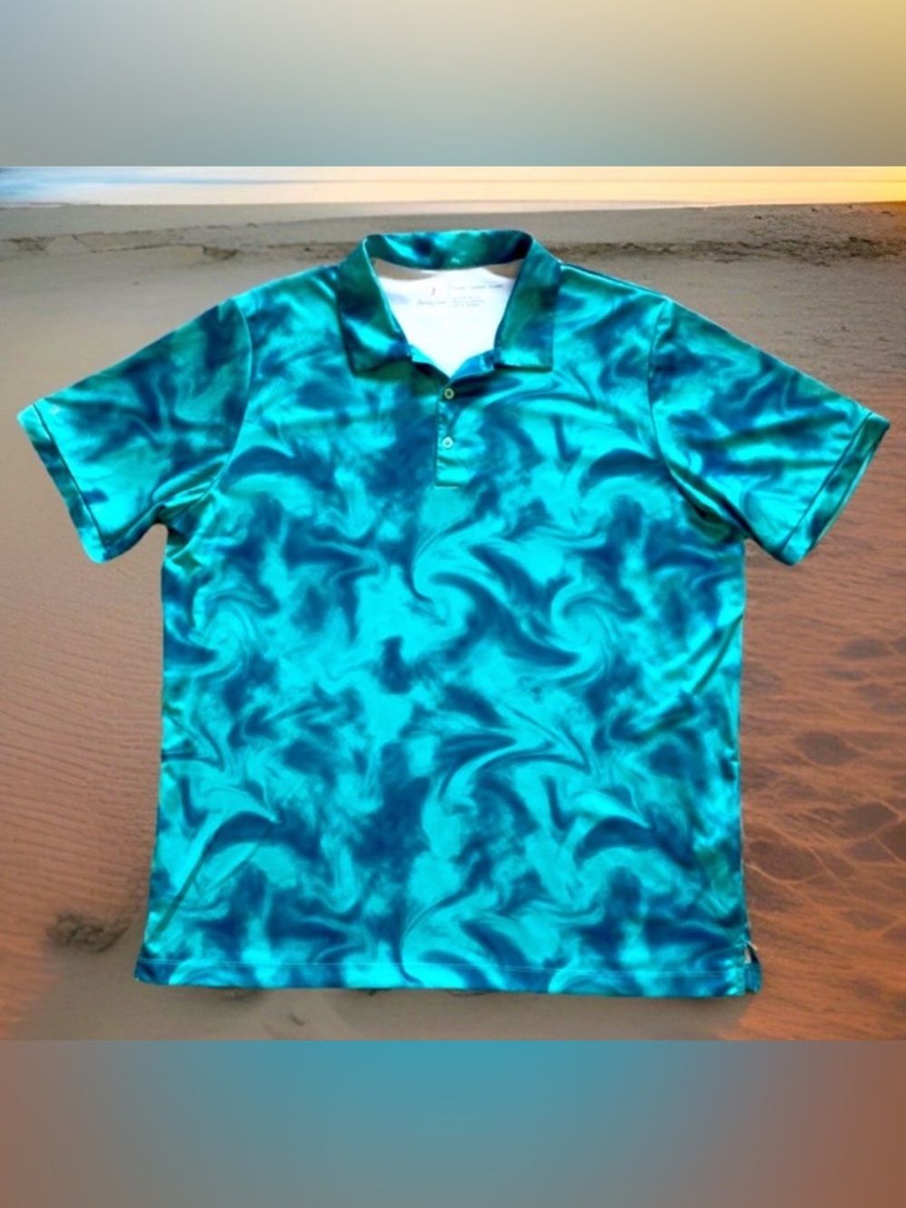IronWood Golf Shirt Mens Sz XL Waikiki Polo Turquoise UPF 50+